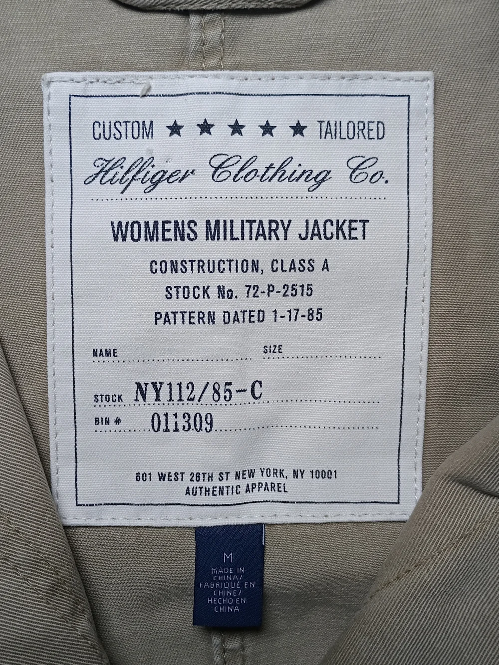 Y2K Tommy Hilfiger Womens Military Jacket Medium Khaki Cotton Twill Field Safari